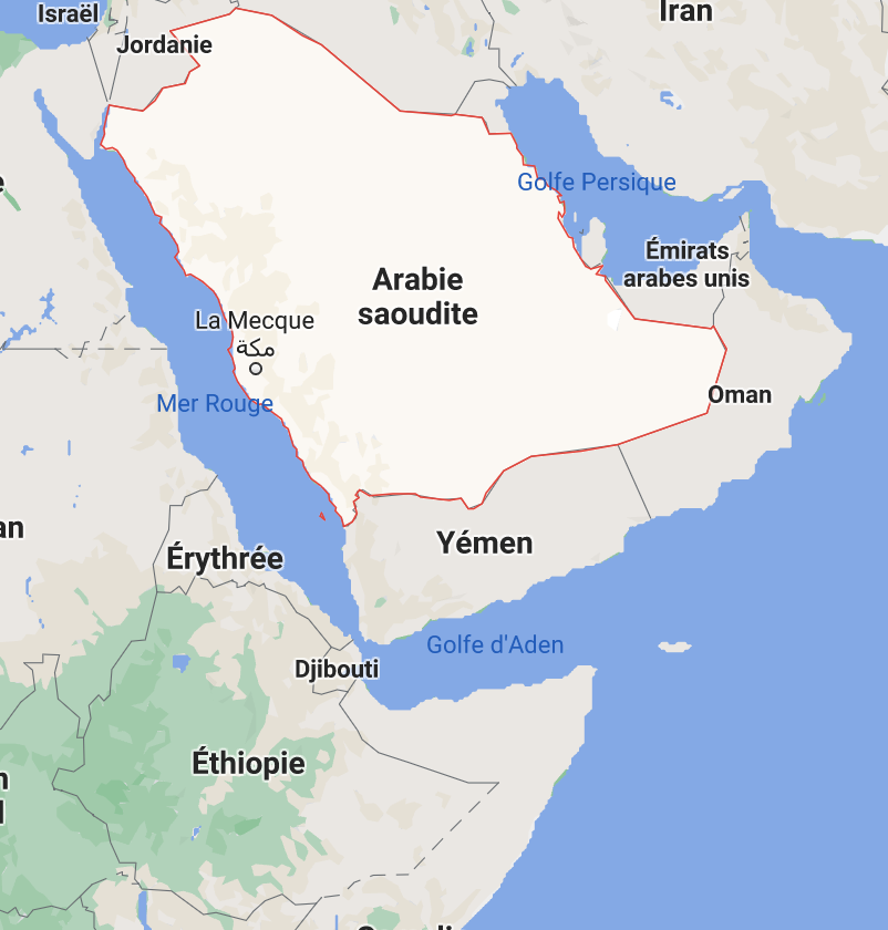 Arabie Saoudite sur une carte
